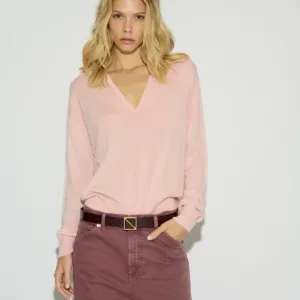 JERSEY CANELA CUELLO POLO ROSA