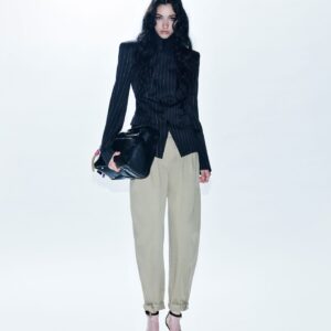 blazer de rayas de corte masculino.