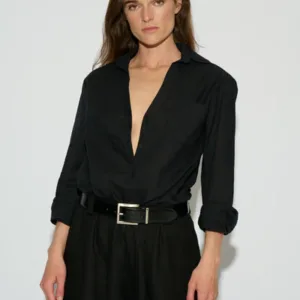 CAMISA SIMONA LINO NEGRO