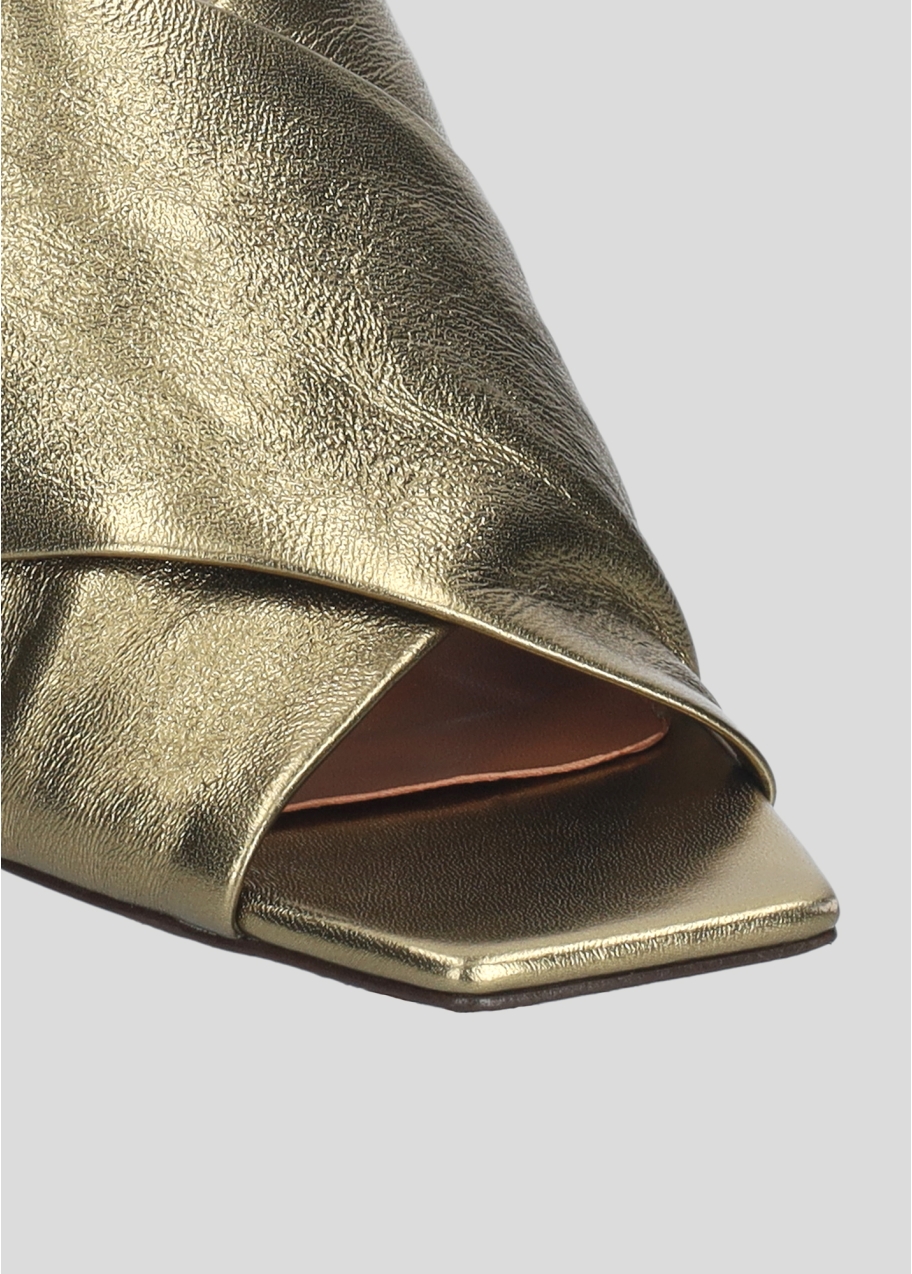 Sandalias de tacón metalizadas Arabella mules 75 Sandalias de tacón metalizadas Arabella mules 75