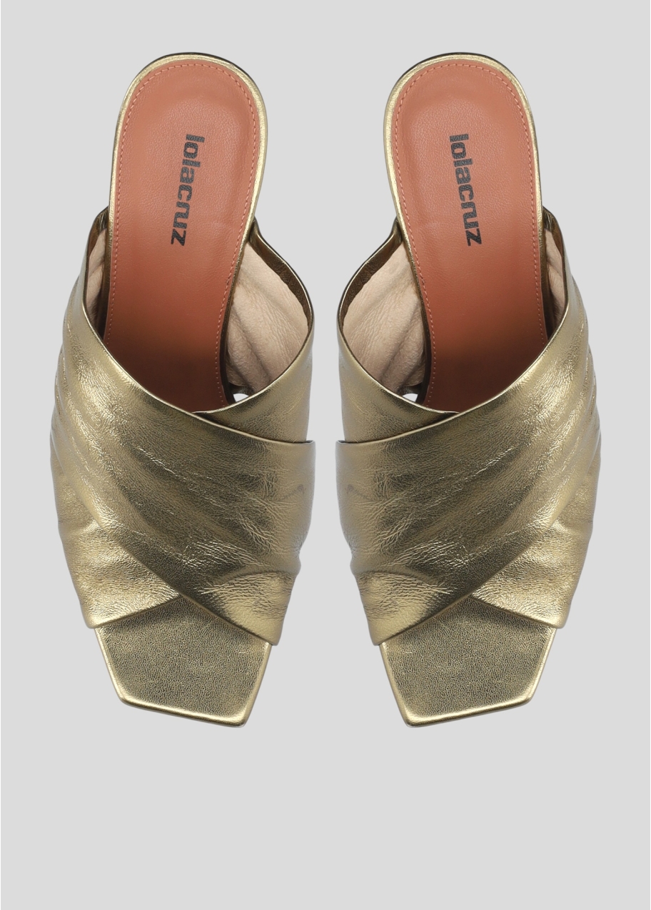 Sandalias de tacón metalizadas Arabella mules 75 1 Sandalias de tacón metalizadas Arabella mules 75