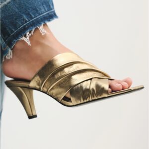 Sandalias de tacón metalizadas Arabella mules 75