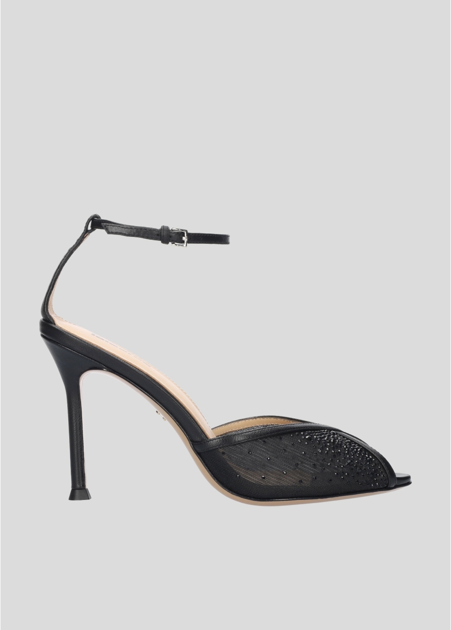 Sandalia negra con brillos Anelisse.1 Sandalia negra con brillos Anelisse.