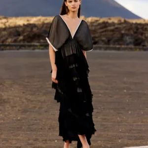 vestido de gasa negro mesdemoiselles