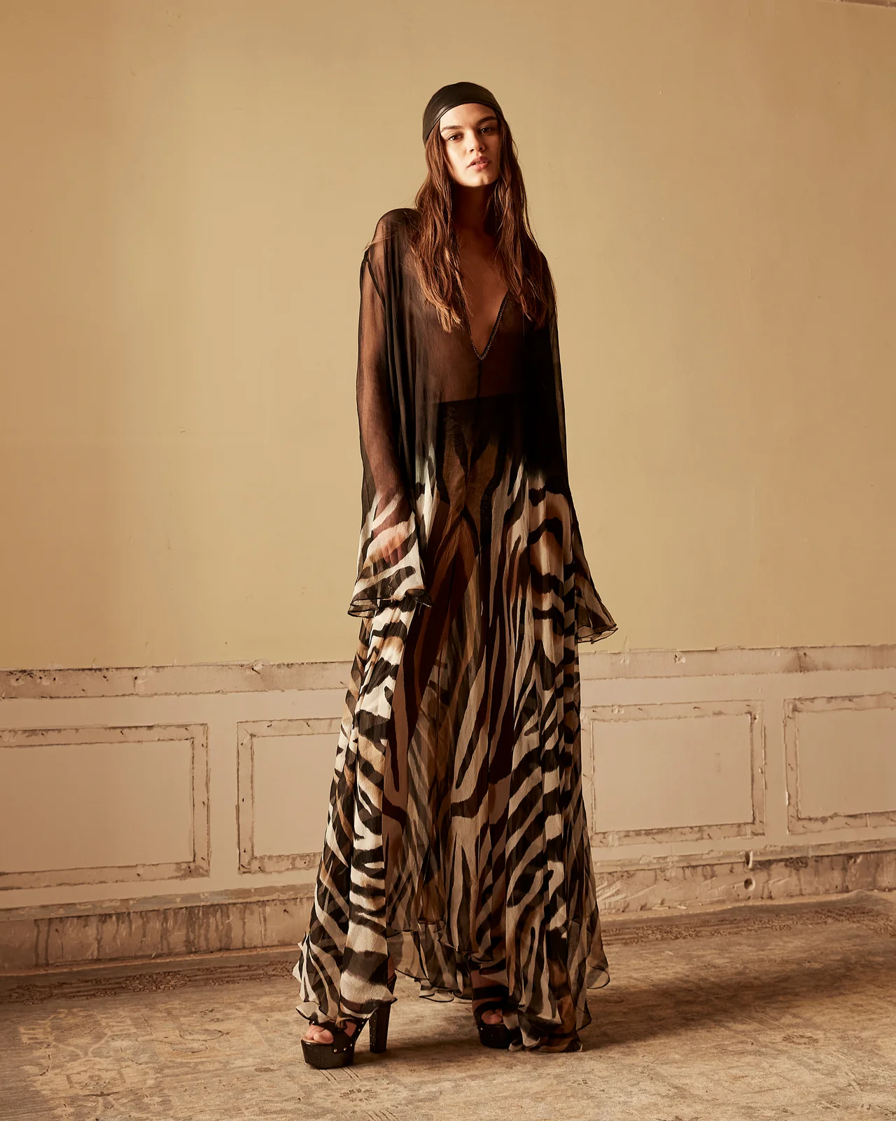 Vestido largo animal print.jpg Vestido largo animal print mesdemoiselles