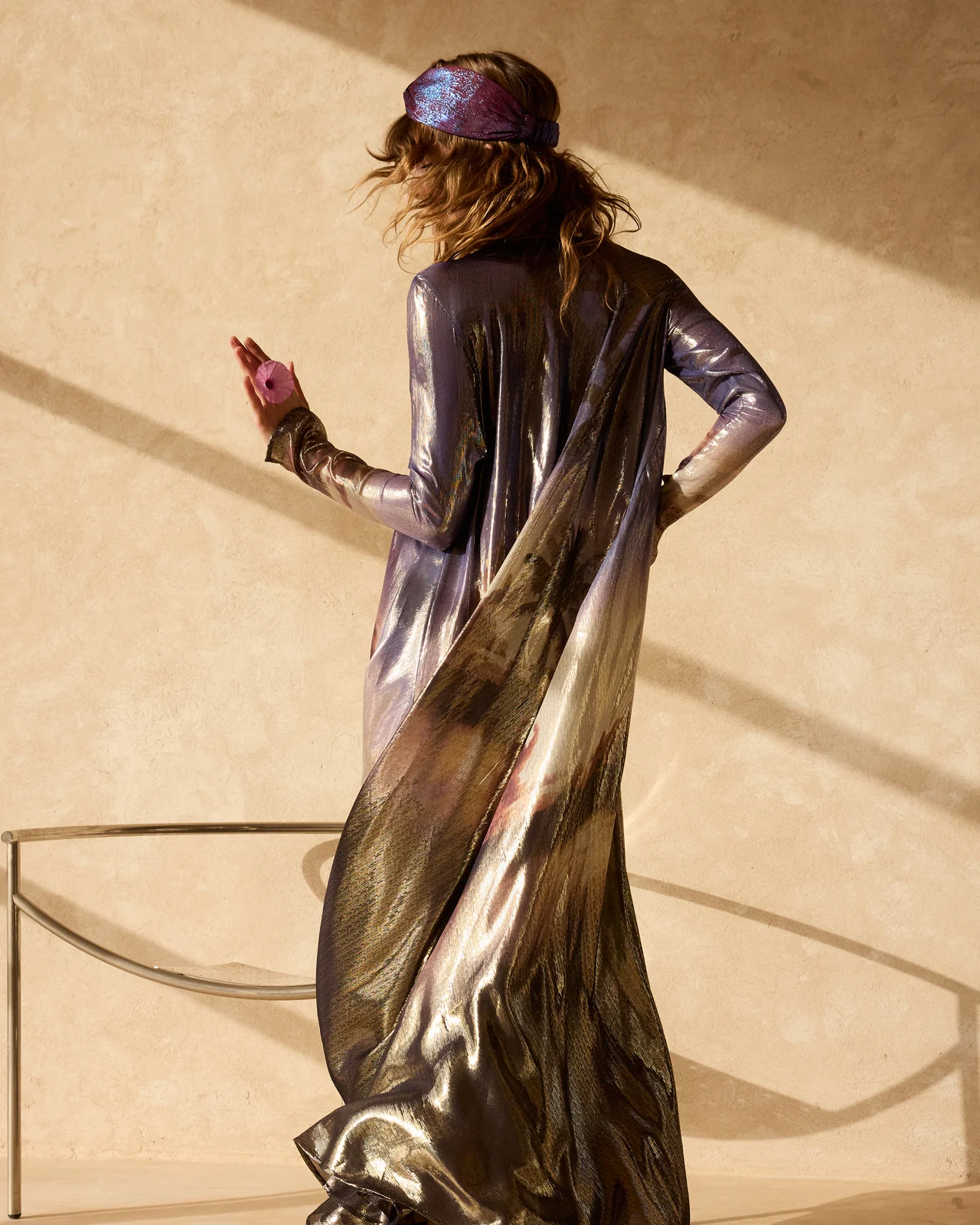 Vestido largo de seda metalizado mesdemoiselles .jpg Vestido largo de seda metalizado mesdemoiselles paris