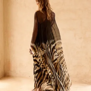vestido largo animal print mesdemoiselles