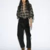 Blusa cuadros negro JULIETTE