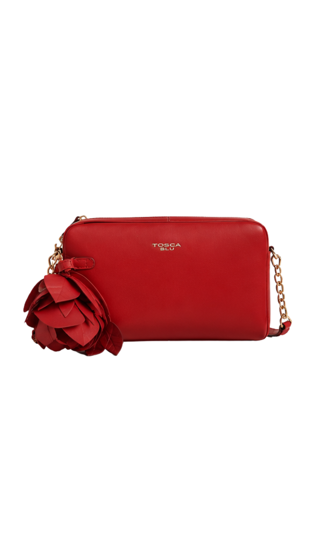 Bolso de piel rojo detalle flor Juliette | TOSCABLU