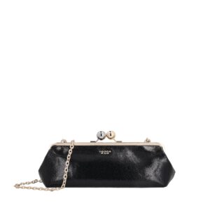 Bolso clutch Clarisse negro con efecto craqueado | TOSCABLU