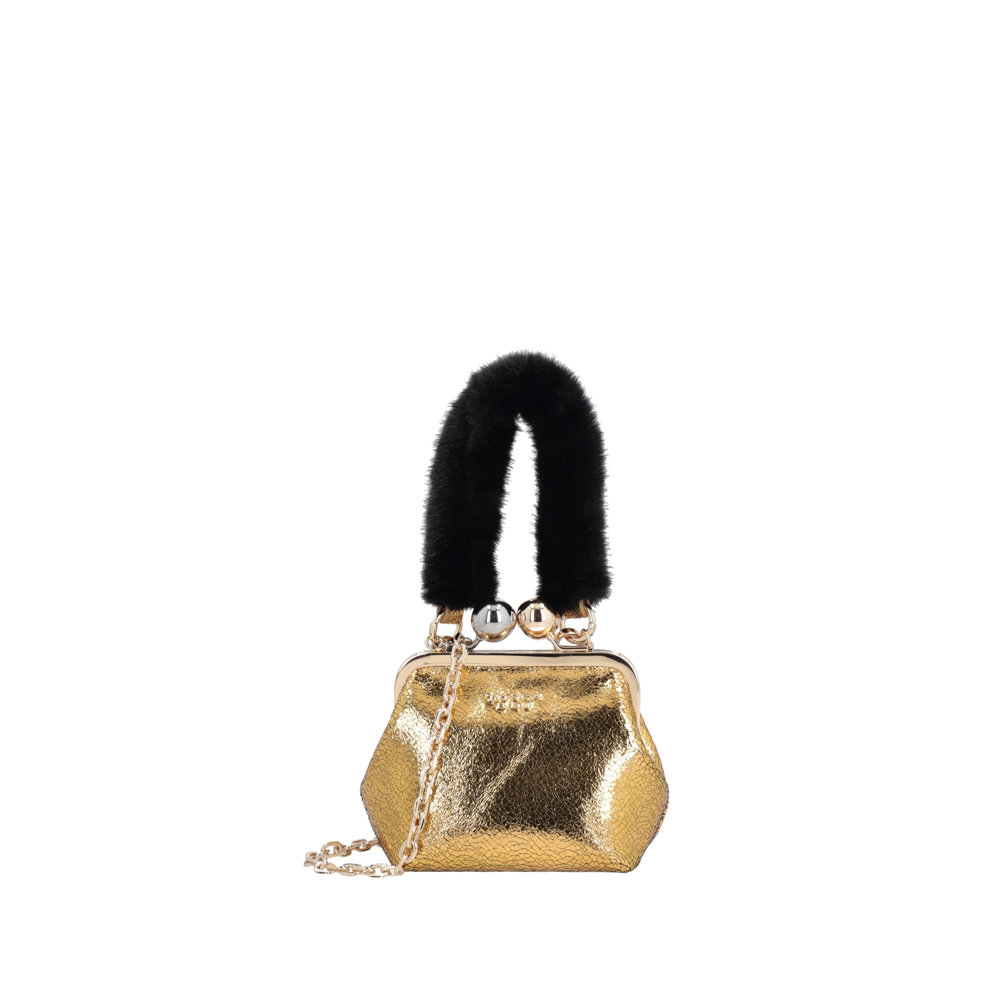 Bolso clutch pequeño Clarisse dorado con efecto craquelado. toscablu Bolso clutch pequeño Clarisse dorado con efecto craquelado. TOSCABLU