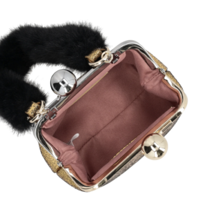 Bolso clutch pequeño Clarisse dorado con efecto craquelado. TOSCABLU
