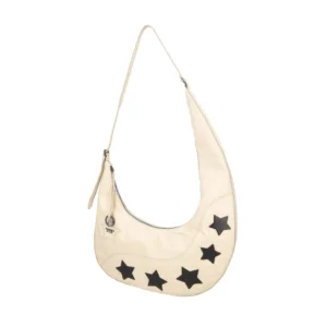 Bolso de hombro Stella MILK de cuero con cremallera