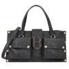 Bolso de mano Elodie de piel negra. TOSCABLU
