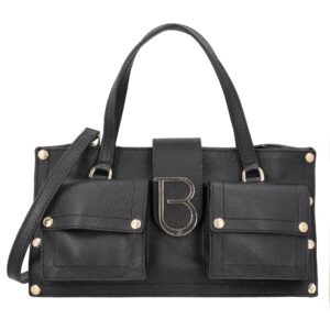Bolso de mano Elodie de piel negra. TOSCABLU