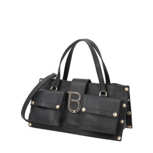 Bolso de mano Elodie de piel negra. TOSCABLU