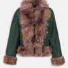 Chaqueta-reversible-de-nailon-verde-pino.-weili-zheng.