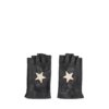 guantes de piel negra con parche de estrella