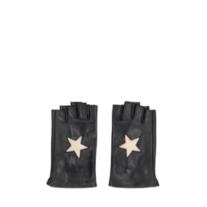 guantes de piel negra con parche de estrella