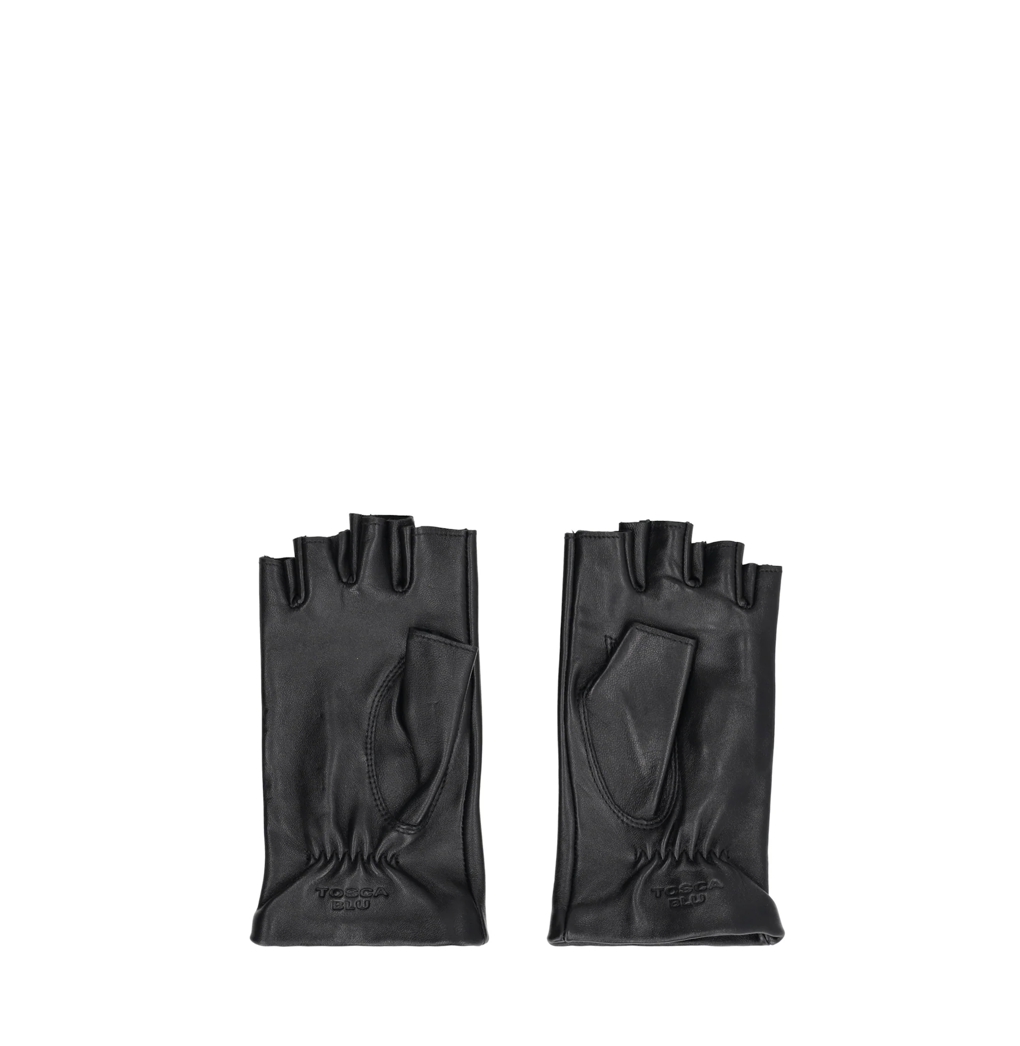 guantes de piel negra con parche de estrella. toscablu guantes de piel negra con parche de estrella. toscablu