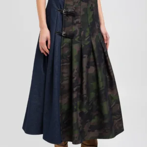 Falda larga camuflaje y denim WEILI ZHENG